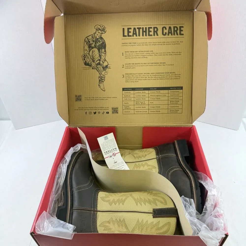 Justin Work-boots Superintendent Electrical Hazard Round Toe 11D NIB